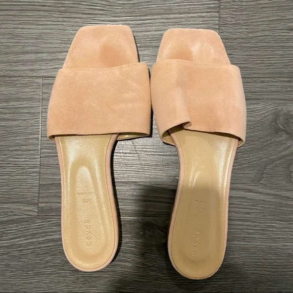 Aeyde Pink Suede Sandal Slide size 37.5 - Picture 1 of 3